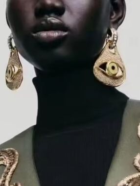 New Gold Evil Eye of Protection Design Earrings | NWOT